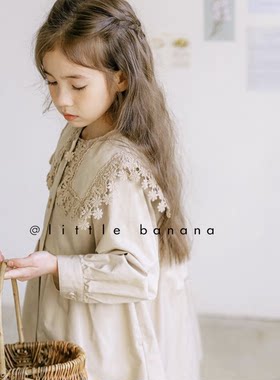 钩花方领内胆可拆裙女童休闲