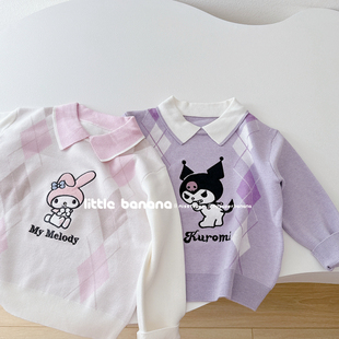 不打折原厂童装男女儿童冬款翻领可爱长袖套头可爱保暖毛衣针织衫