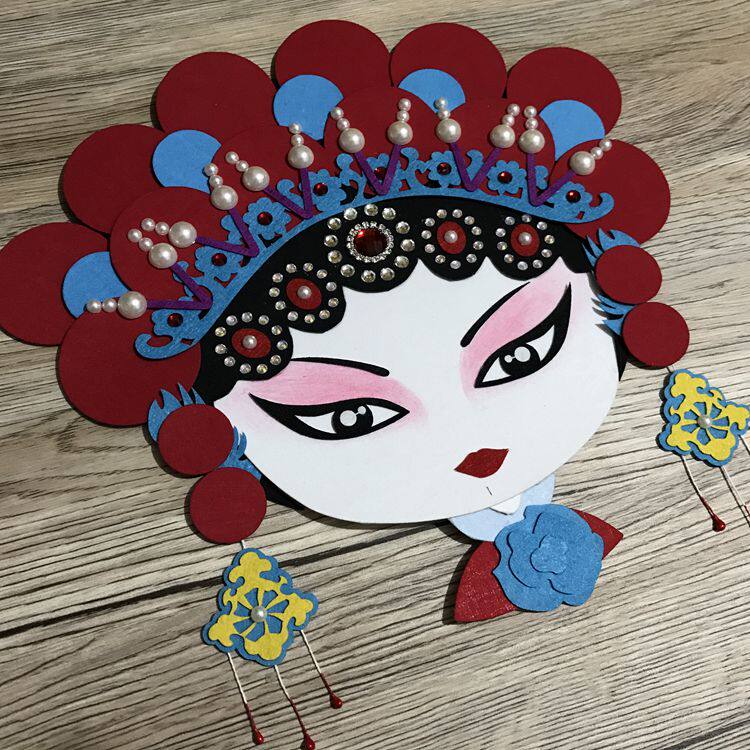 【免剪模板】diy手工布艺中国风京剧戏曲花旦布贴画惊韵30-40-50