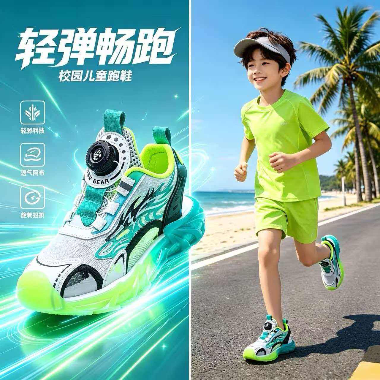 男童凉鞋2026夏季新款儿童沙滩凉鞋镂空透气6-12岁中大童包头凉鞋
