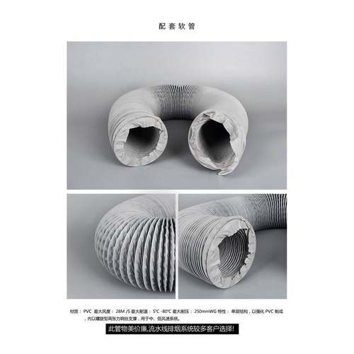 p排vc尼龙0布玻纤布铝箔伸缩软管65mm5mm10mm吸烟罩7吸烟仪气管