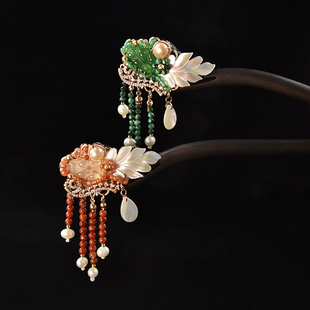 《锦鲤》华容珠翠原创高端木簪日常气质后脑勺盘发国风新中式头饰