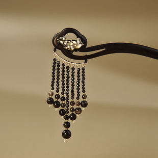 华容珠翠原创黑檀木发簪日常百搭简约盘发饰国风新中式旗袍头饰