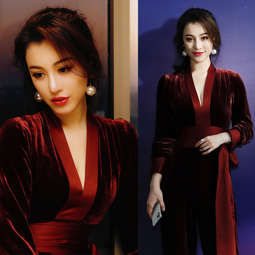 明星同款坠感丝绒礼服套装