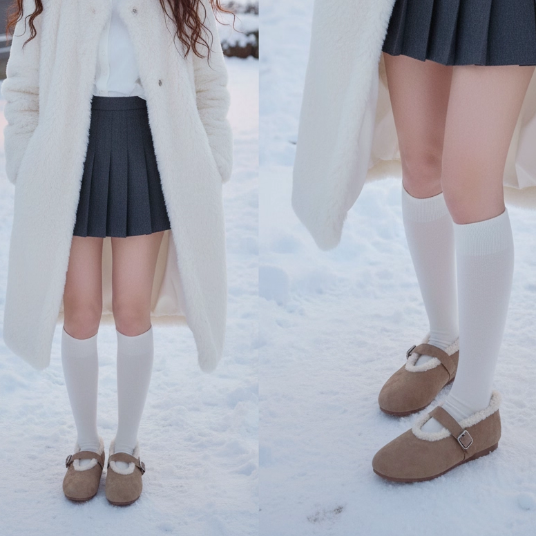 冬季保暖羊毛玛丽珍鞋