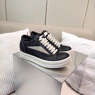 情侣小白鞋 欧美RO暗黑风真牛厚底3cm高跟男鞋 内增高女休闲运动鞋