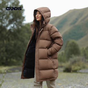GUNDIS新款95防寒加厚中长款女羽绒服大衣冬季保暖外套g7011a