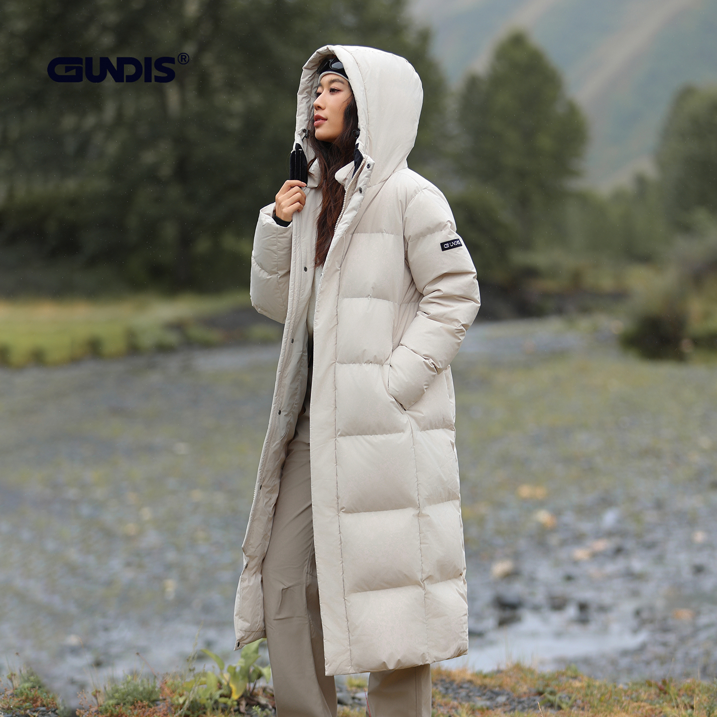 GM619顶峰GUNDIS冬季新款羽绒服中长款加厚连帽极寒款