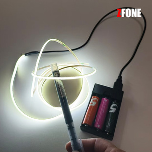 3MM高亮电池款超窄COB灯带自粘5V低压发光条沙盘模型装饰灯条USB