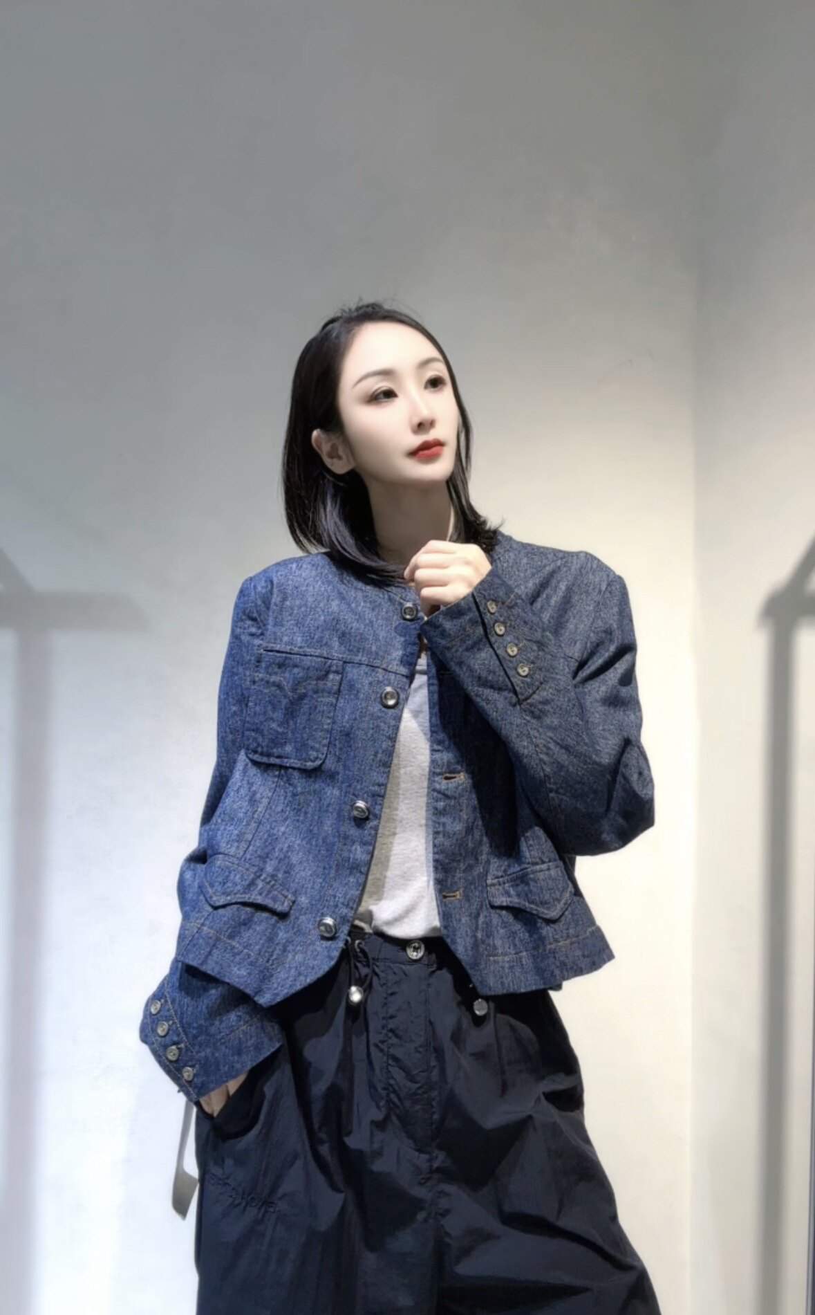 牛仔外套女2026秋新款 短款韩系 复古松弛圆领 休闲百搭外套 女装