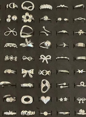 925纯银不规则几何戒指女ins2025年新款小众设计感时尚个性食指戒