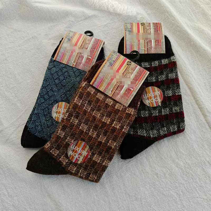 羊毛袜子男袜子秋冬保暖中筒袜子男士高品质暖和15%羊毛复古加厚