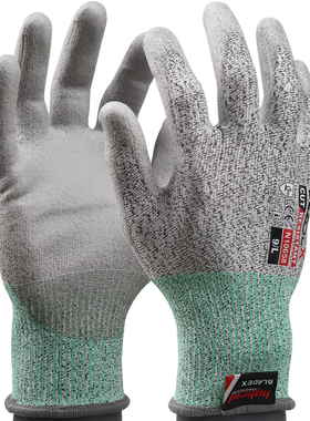 赛立特N10658PU涂层3级防割手套防刮耐磨防滑机加工装配组装薄款