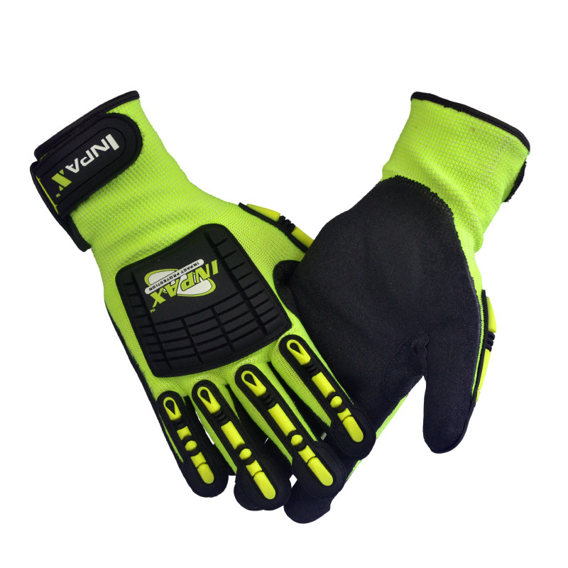 丁腈磨砂涂掌工业防砸机械手套防挤压防冲击5级防割消防作训救援