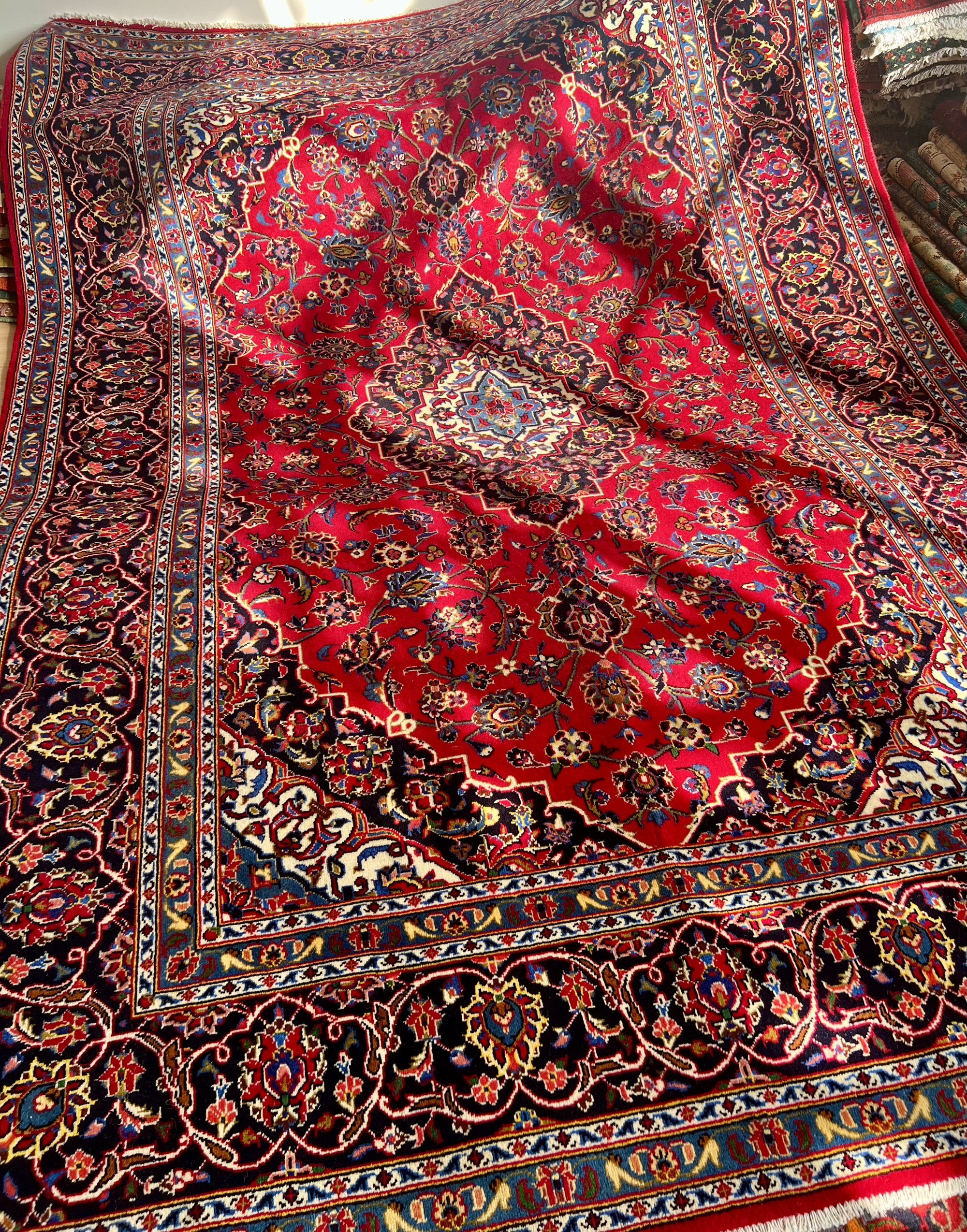 梭罗双树｜200*300左右复古红色波斯手工打结客厅大地毯中古地毯