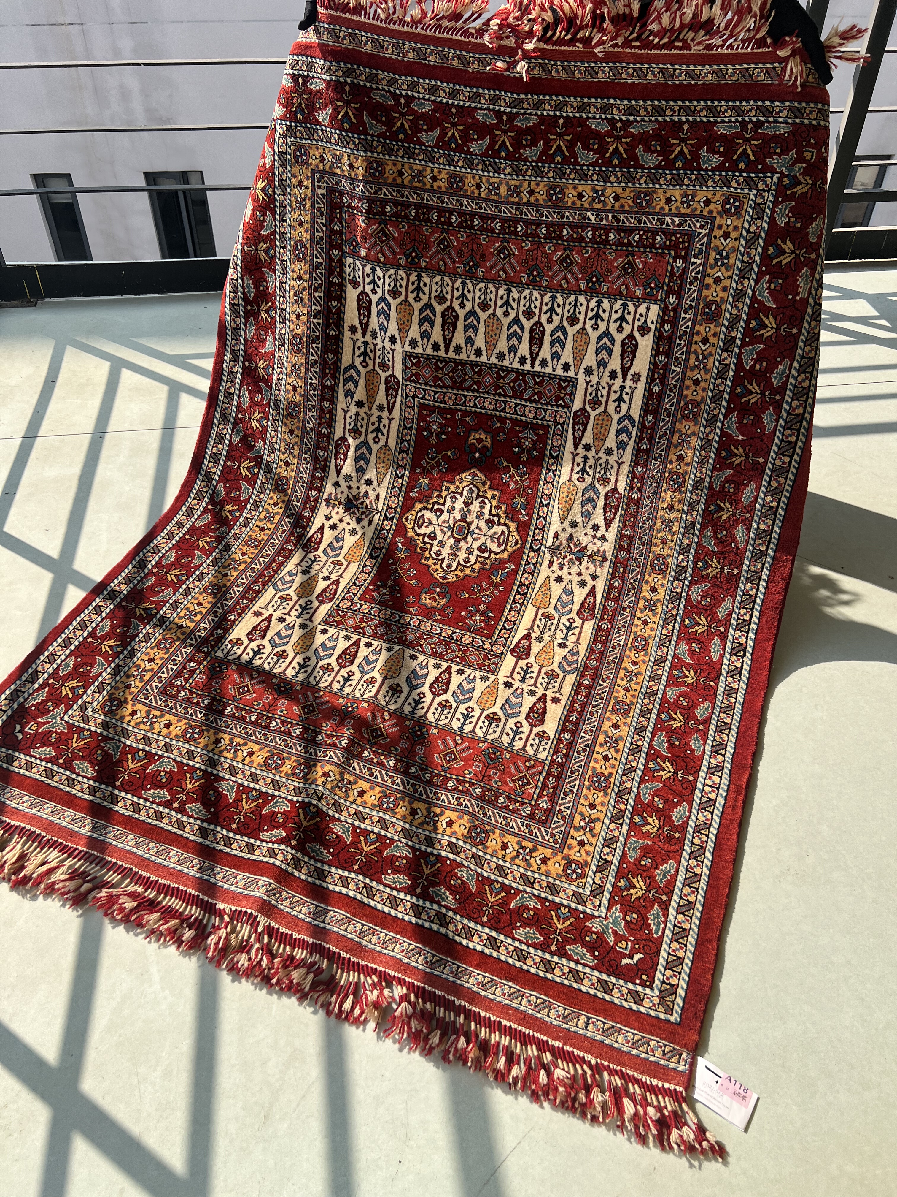 梭罗双树｜128*180左右复古红伊朗手工打结地毯客厅卧室毯 小树