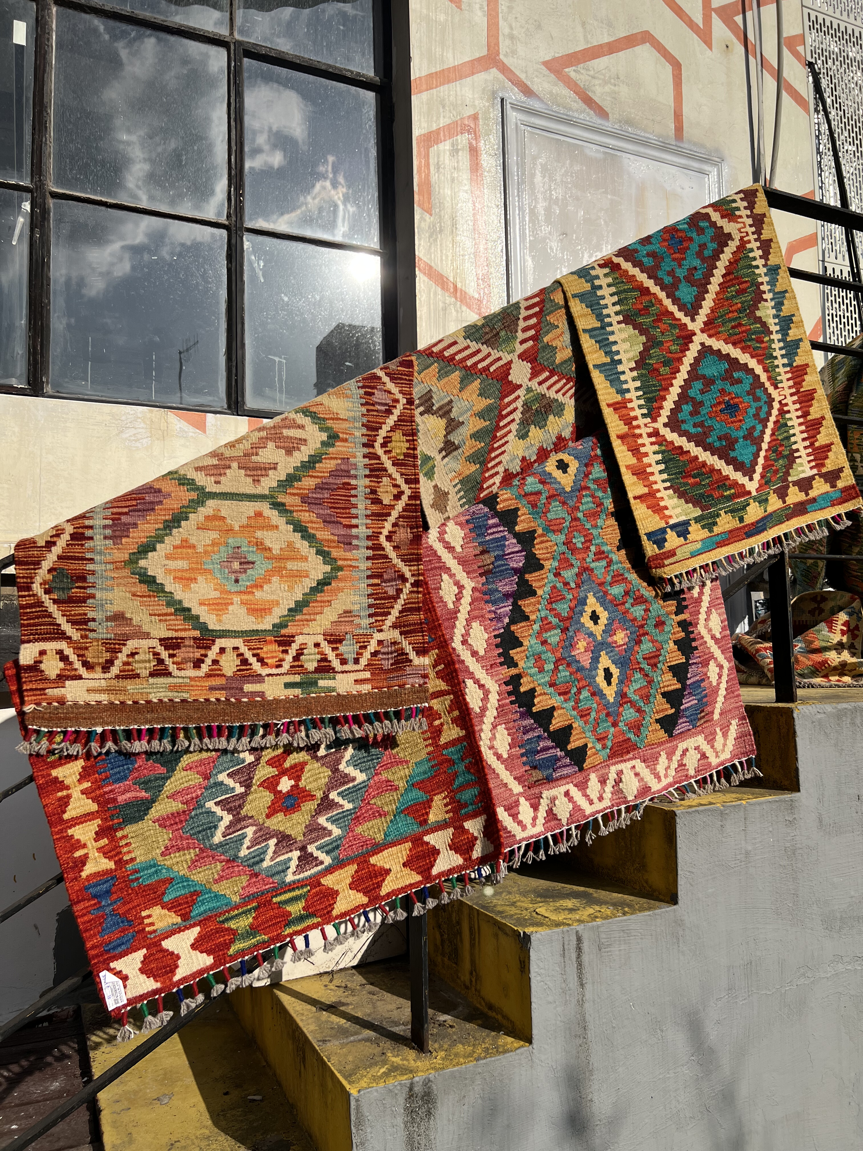 梭罗双树|60*90cm左右羊毛手工编织地毯入户毯进门毯 游牧薄毯