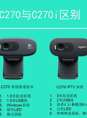 罗技C270/C270i/C505e高清网络摄像头带麦克风移动电信营业厅