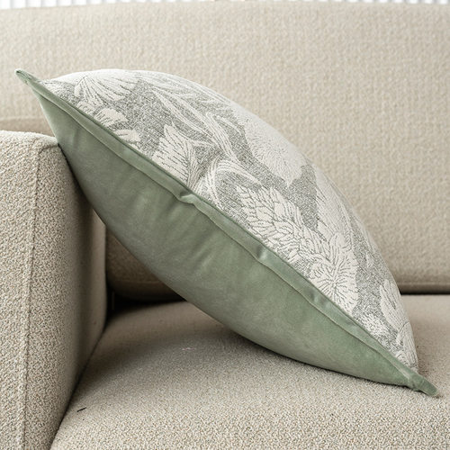 雪尼尔抱枕客厅沙发靠垫床头靠枕抱枕套不含芯腰靠枕高级感绿色