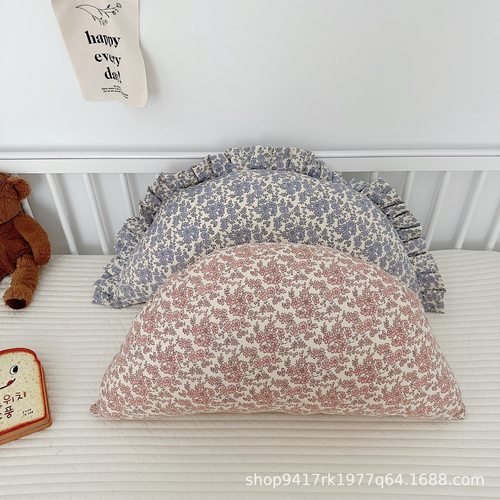 ins可爱原创花花半圆抱枕可爱饺子靠枕婴儿排气枕头安抚枕可拆洗