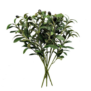 仿真植物6叉带4果橄榄枝假树枝婚庆家居摄影道具插花配件装饰