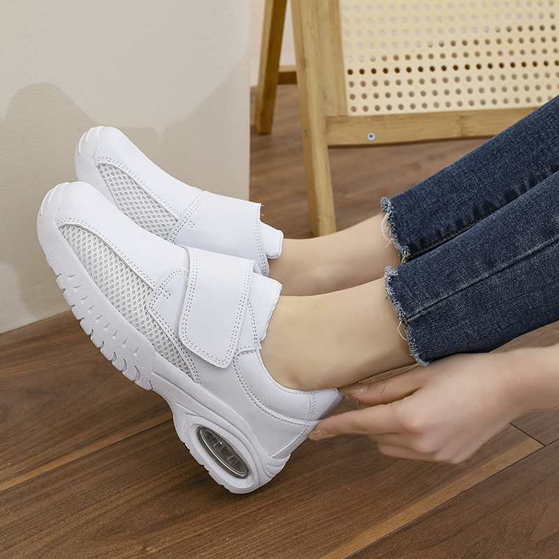 透气新款大码单鞋牛皮妈妈鞋护士鞋平底休闲舒适豆豆女鞋大码男鞋