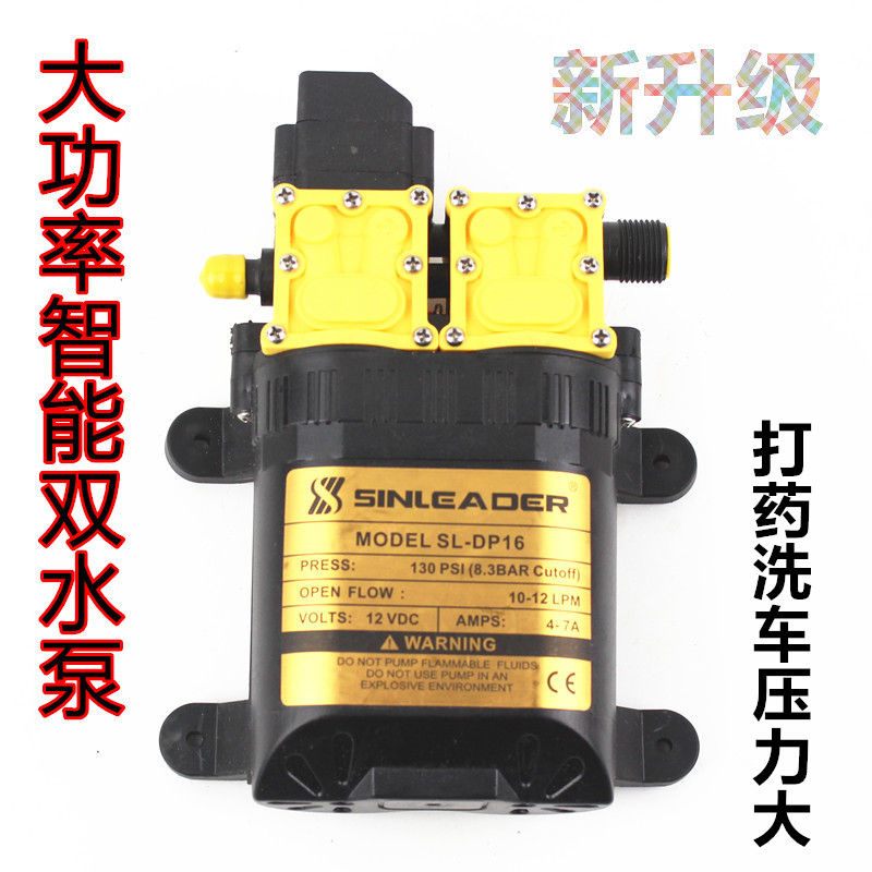 洗车高压12v双核泵智能喷雾器