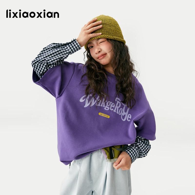 梨小闲原创女童【10A级抗菌】2026春款假两件吸湿速干卫衣T中大童,童装/婴儿装/亲子装,T恤,淘宝优惠券,粉丝福利购,淘宝优惠卷