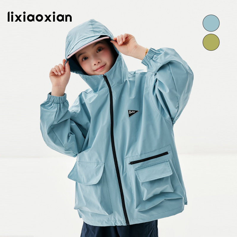 梨小闲女童三防软壳薄款防晒衣