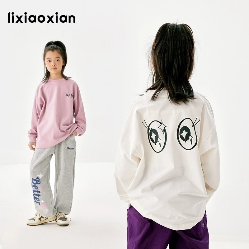 梨小闲儿童原创大眼睛系列长袖T恤中大童春秋新款休闲百搭上衣,童装/婴儿装/亲子装,T恤,淘宝优惠券,粉丝福利购,淘宝优惠卷