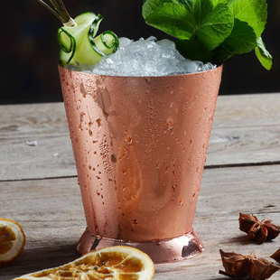 台湾卷边薄荷朱丽普杯 喇叭杯 莫吉托金属鸡尾酒杯Mint Julep Cup