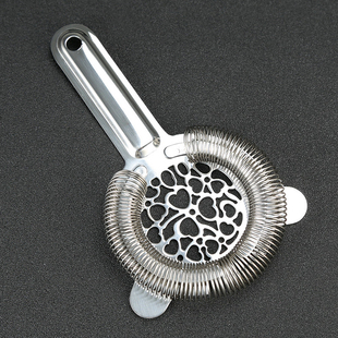 酒吧骑士 心形花纹滤冰器调酒冰隔酒吧过滤器 调酒隔冰器Strainer