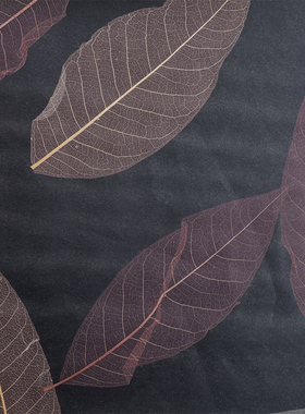 包邮真植物绿色墙纸客栈茶楼书房会所背景天然玉兰叶脉真树叶壁纸