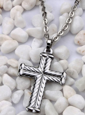原创男士钨金十字架吊坠