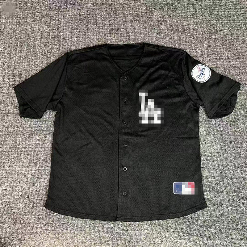 美职棒球服日本潮牌棒球衣道奇白袜扬基天使运动条纹圆领短袖嘻哈