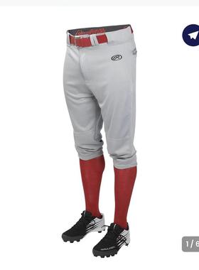 新款美规棒球裤七分防滑收口白色灰色侧边训练比赛强补成人儿童