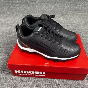 美国专业棒球鞋训练鞋胶钉低帮减震防滑耐磨护脚大码成人黑色