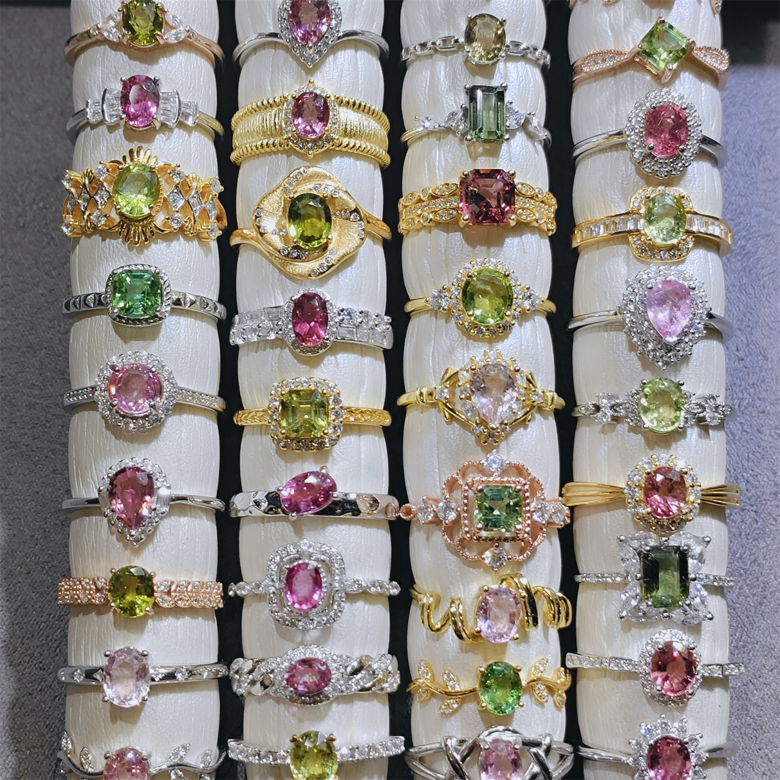 【百款可挑】天然碧玺戒指红碧玺粉碧玺戒指925银戒指红宝石戒指