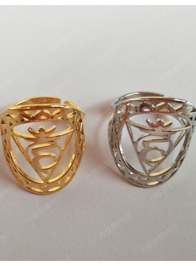 喉款 几何花形立方体指环 戒指 不锈钢饰品