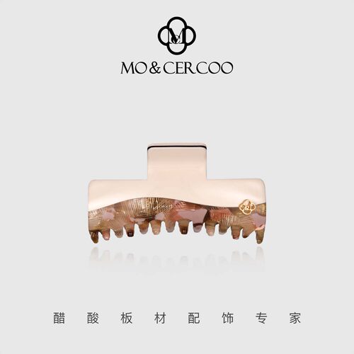 Mo&Cercoo新款大号抓夹高级感醋酸盘发夹头饰拼接鲨鱼夹气质
