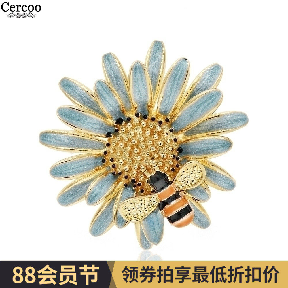 Cercoo雛菊蜜蜂胸針女小香風胸花別針裝飾創意百搭開衫扣針固定在類目 飾品/流行首飾/時尚飾品新, 胸針中 - 來自Buy2taobao.com提供專業的淘寶代購服務