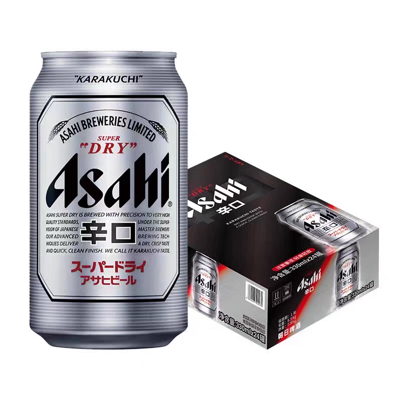 新货 朝日啤酒 朝日听装超爽啤酒330ml*24罐 朝日拉罐啤酒整箱