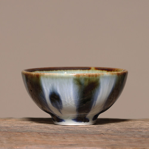 青花水墨薄胎功夫茶杯匠心手作