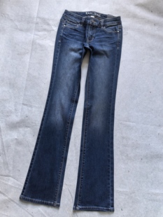 大码 女裤 百搭低腰牛仔喇叭裤 外贸原单欧美大牌w&b弹力显瘦修身