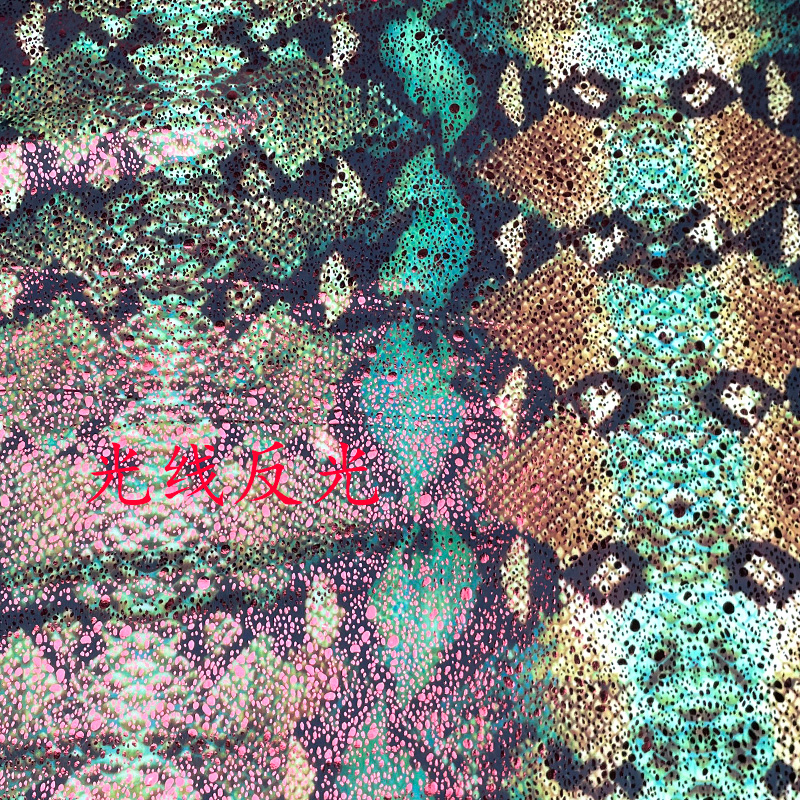 莱卡布烫金布料蛇鳞纹图案加烫金高弹力布四面弹力布服装内衣面料