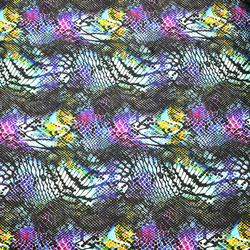 莱卡布数码印花蛇皮纹印花高弹力四面弹布料泳衣内衣内裤服装面料