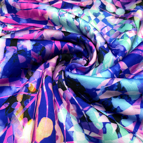 莱卡布现货多色数码印花面料高弹力布四面弹料莱卡布数码印花面料