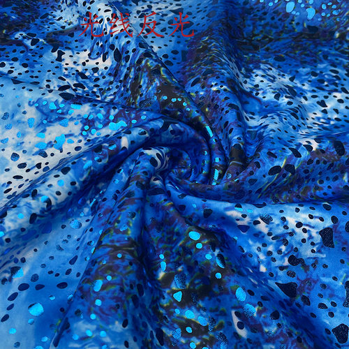 莱卡布数码印花加烫金高弹力四面弹力布料舞装泳衣内衣面料莱卡布