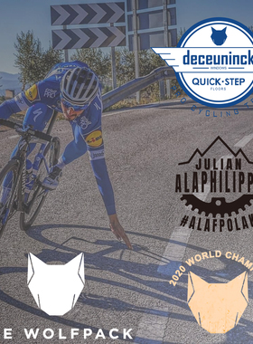 闪电快步QUICKSTEP车队贴纸WOFLPACK狼群公路自行车贴纸单车贴纸