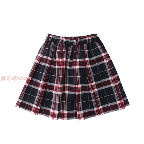 校服英伦风格子儿童百褶裙